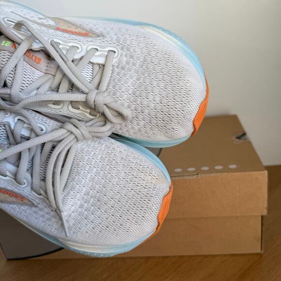 Brooks Glycerin 21 Coconut/Aqua/ Beige Women Running Sneakers - SZ 6.5 - Picture 7 of 14